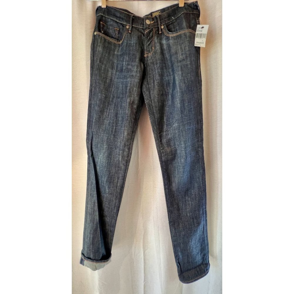 ⚡️NWT⚡️Mavi Lindy Low-Rise Skinny Raw Denim Jeans Dark Blue Stretch